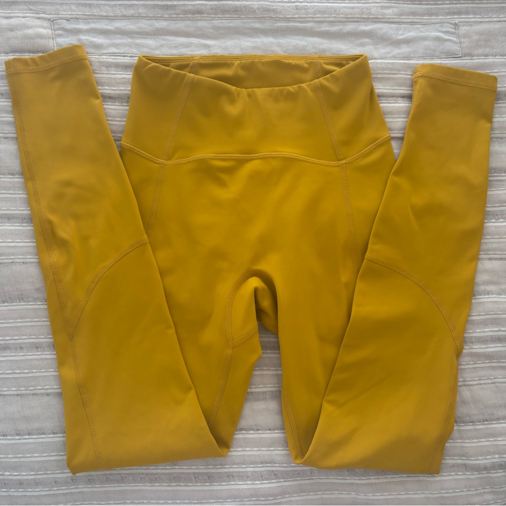 Buffbunny Golden Yellow Seamless Front High Rise Compression Leggings